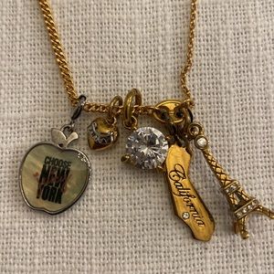 Juicy couture vintage NYC California Paris charm necklace
